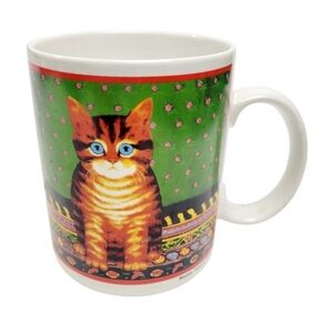 Vintage UNICEF Martin Leman (UK) Blue Eyed Orange Tabby Cat Mug